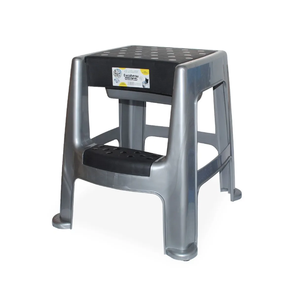 TABOURET-MARCHEPIED-GRIS SOTUFAB